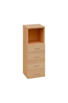 CN 3 - 44ZN skříň, 4-zásuvková/nika, 1100x400x400, javor horský